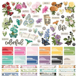 Simple Vintage Essentials Color Palette - Simple Stories Cardstock Stickers 12"X12"