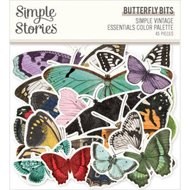Butterfly, Color Palette - Simple Vintage Essentials Bits & Pieces Die-Cuts 44/Pkg