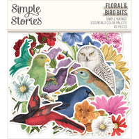 Floral & Birds, Color Palette - Simple Vintage Essentials Bits & Pieces Die-Cuts 45/Pkg