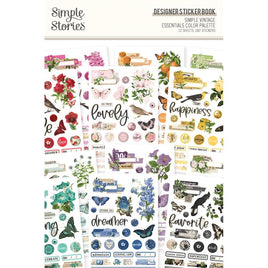 Designer, Color Palette - Simple Vintage Essentials Sticker Book 12/Sheets