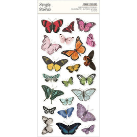 Butterfly & Floral - Simple Vintage Essentials Color Palette Foam Stickers 39/Pkg