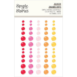 Warm, Glossy - Simple Vintage Essentials Color Palette Enamel Dots