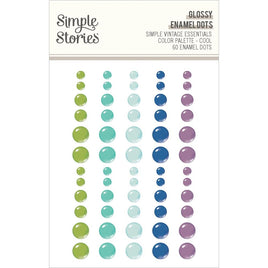 Cool, Glossy - Simple Vintage Essentials Color Palette Enamel Dots