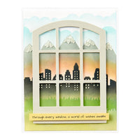 Background Scapes, Windows With A View - Spellbinders Stencil By Tina Smith