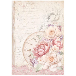 Romance Forever Clock - Stamperia Rice Paper Sheet A4