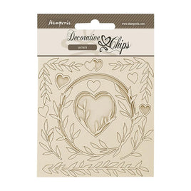 Romance Forever Hearts - Stamperia Decorative Chips 5.5"X5.5"