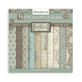 Voyages Fantastiques, 10 Designs, 1 Each - Stamperia Backgrounds Double-Sided Paper Pad 8"X8" 10/Pkg