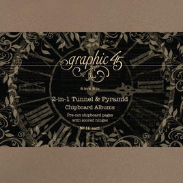 2 In 1 Tunnel & Pyramid - Graphic 45 Staples Chipboard Album 8"X8"