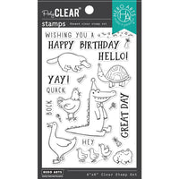 Birthday Animals - Hero Arts Clear Stamps 4"X6"