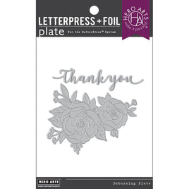 Thank You Flowers - Hero Arts Letterpress & Foil Plate