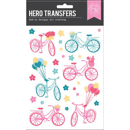 Floral & Balloons Bicycles - Hero Arts Hero Transfers