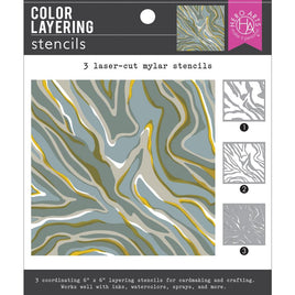 Marbling - Hero Arts Color Layering Stencil Set 6"X6"