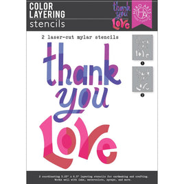 Thank You Love - Hero Arts Color Layering Stencil Set 5.25"X6.5"