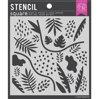 Leaves And Abstract Shapes - Hero Arts Stencil 6"X6"