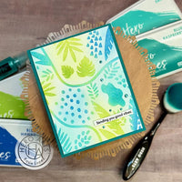 Leaves And Abstract Shapes - Hero Arts Stencil 6"X6"