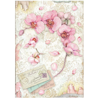Orchids And Cats Pink Orchid - Stamperia Rice Paper Sheet A4