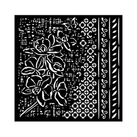 Orchids And Cats Orchid Pattern - Stamperia Stencil 7"X7"
