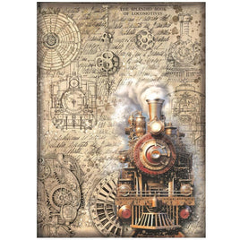 Sir Vagabond In Fantasy World Train - Stamperia Rice Paper Sheet A4