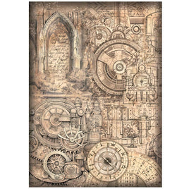 Sir Vagabond In Fantasy World Mechanical - Stamperia Rice Paper Sheet A4