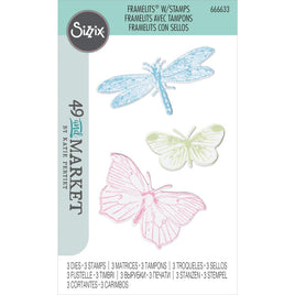 Sizzix Framelits Die & Stamp Set By 49 & Market 3/Pkg