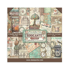 Brocante Antiques - Stamperia Double-Sided Paper Pad 8"X8" 10/Pkg