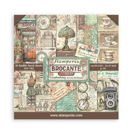 Brocante Antiques - Stamperia Double-Sided Paper Pad 12"X12" 10/Pkg