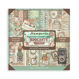 Brocante Antiques - Stamperia Single-Sided Paper Pad 12"X12" 22/Pkg