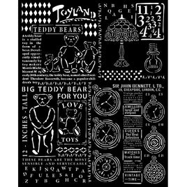 Brocante Antiques Teddy Bear  - Stamperia Stencil 7.87"X9.84"