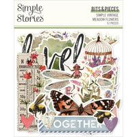 Simple Vintage Meadow Flowers Bits & Pieces 51/Pkg