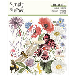 Floral Simple Vintage Meadow Flowers Bits & Pieces 51/Pkg