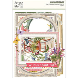 Frames Simple Vintage Meadow Flowers Chipboard