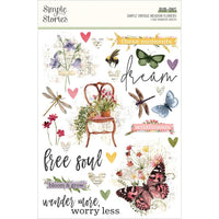 6"X8" Simple Vintage Meadow Flowers Rub-ons