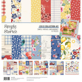 Simple Vintage Linen Market - Simple Stories Collection Kit 12"X12"