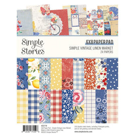 Simple Vintage Linen Market - Simple Stories Double-Sided Paper Pad 6"X8" 24/Pkg