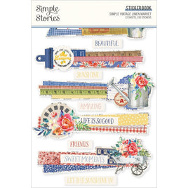 Simple Vintage Linen Market - Simple Stories Sticker Book 12/Sheets
