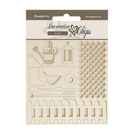 Garden Tools - Stamperia Decorative Chips 5.5"X5.5"