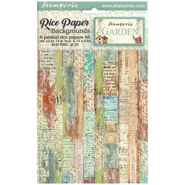 Garden - Stamperia Assorted Rice Pape Backgrounds A6 8/Sheets