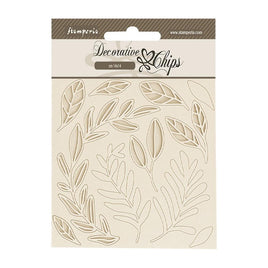 Happiness Secret Diary Leaves Pattern - Stamperia Decorative Chips 5.5"X5.5"