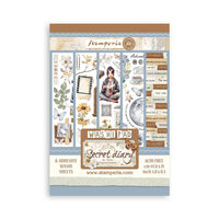 Create Happiness Secret Diary - Stamperia A5 Washi Pad 8/Pkg