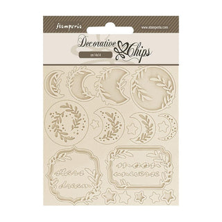 Create Happiness Secret Diary Moon - Stamperia Decorative Chips 5.5