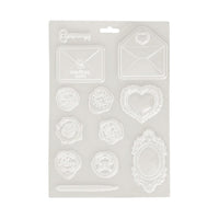Shabby Rose Letters And Seals - Stamperia Soft Maxi Mould A5