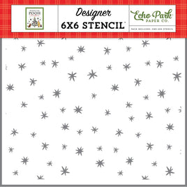 Spending Time With You Stars - Winnie The Pooh Christmas Stencil 6"X6"