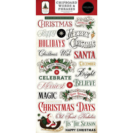 Words & Phrases, A Vintage Christmas - Carta Bella Chipboard 6"X13"