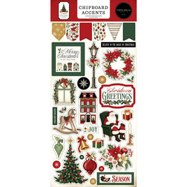 Accents, A Vintage Christmas - Carta Bella Chipboard 6"X13"