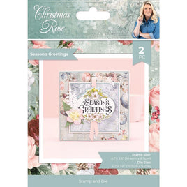 Season's Greetings, Christmas Rose - Sara Signature Create-A-Card Metal Die