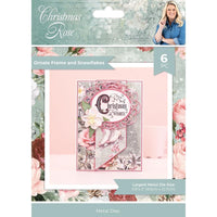 Ornate Frame & Snowflakes Christmas Rose - Sara Signature Metal Dies