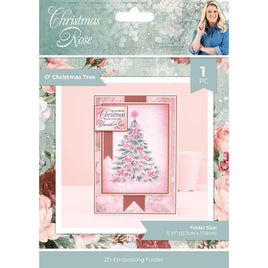 O' Christmas Tree, Christmas Rose - Sara Signature 2D Embossing Folder 5"X7"
