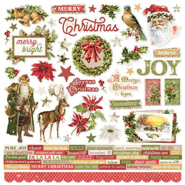 Simple Vintage Yuletide Cardstock Stickers 12"x12"