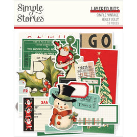 Simple Vintage Holly Jolly Bits & Pieces Die-Cuts Layered