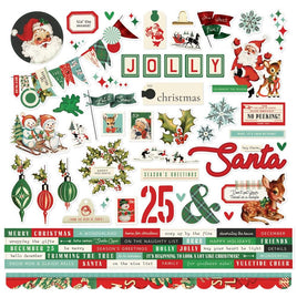 Simple Vintage Holly Jolly Cardstock Stickers 12"x12"